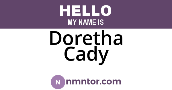 Doretha Cady