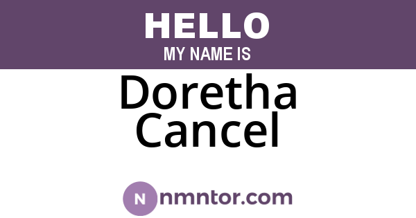 Doretha Cancel