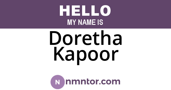 Doretha Kapoor