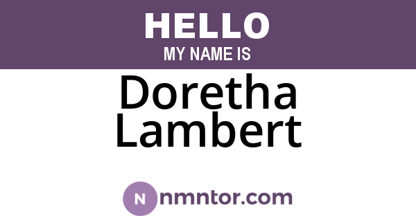 Doretha Lambert