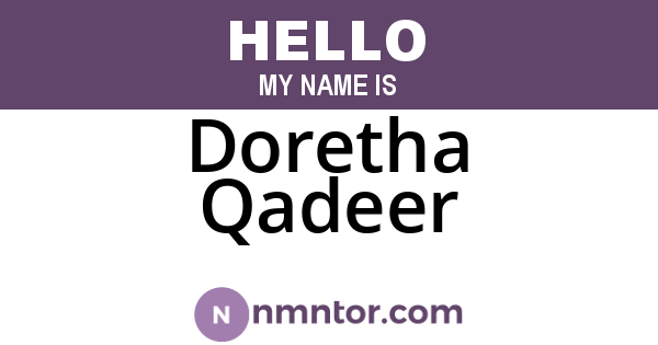 Doretha Qadeer