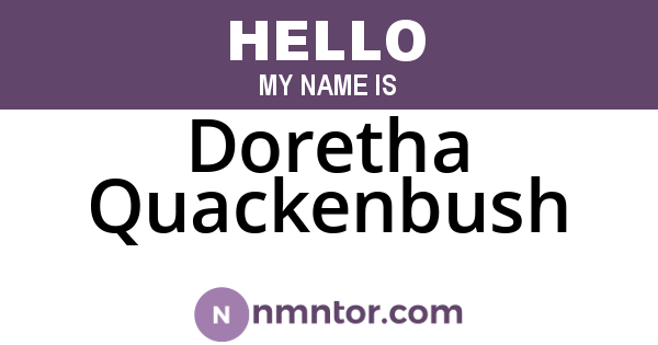 Doretha Quackenbush