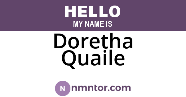 Doretha Quaile