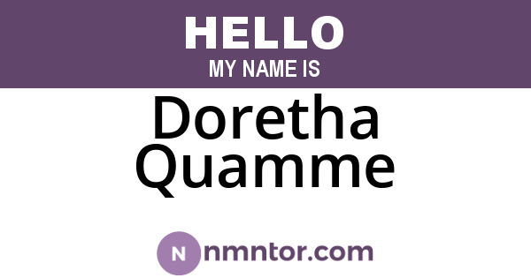Doretha Quamme