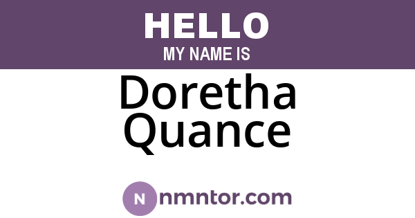 Doretha Quance