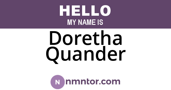 Doretha Quander