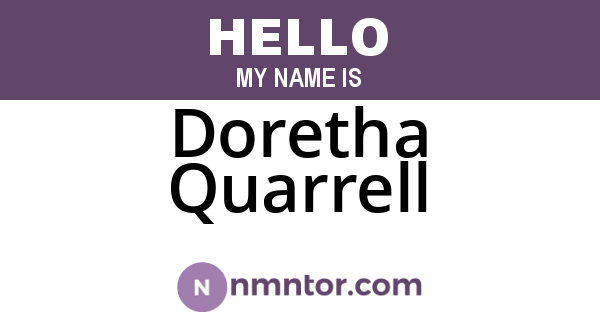 Doretha Quarrell