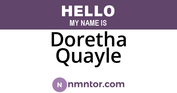 Doretha Quayle