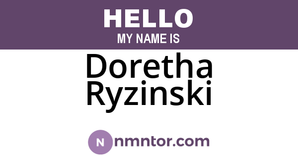 Doretha Ryzinski