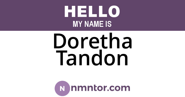 Doretha Tandon