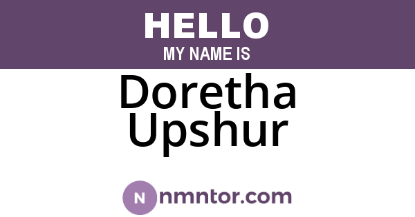 Doretha Upshur