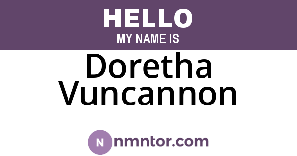 Doretha Vuncannon