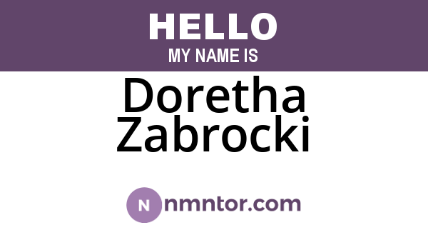 Doretha Zabrocki