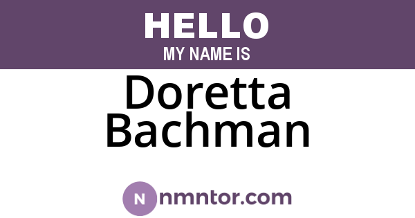Doretta Bachman