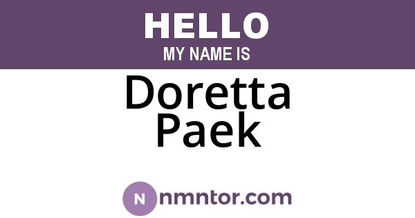 Doretta Paek