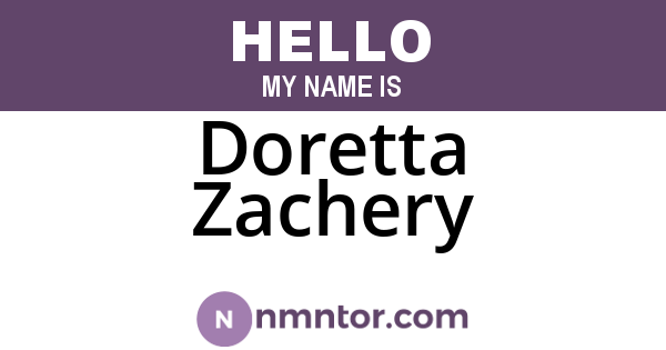 Doretta Zachery