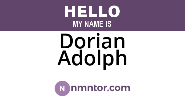 Dorian Adolph