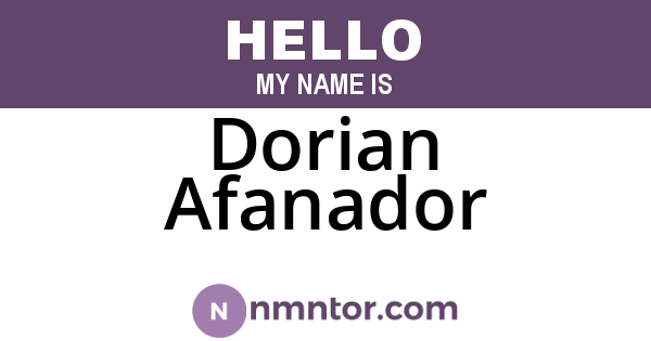 Dorian Afanador