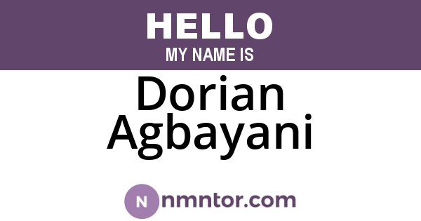 Dorian Agbayani