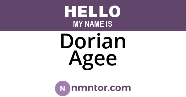 Dorian Agee