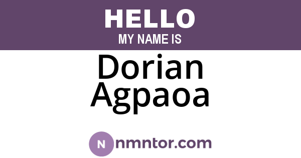 Dorian Agpaoa