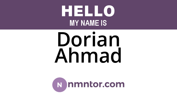 Dorian Ahmad