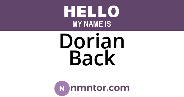 Dorian Back