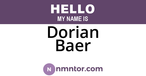 Dorian Baer