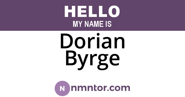 Dorian Byrge