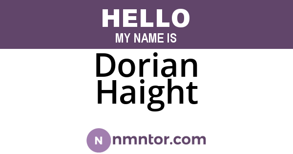 Dorian Haight