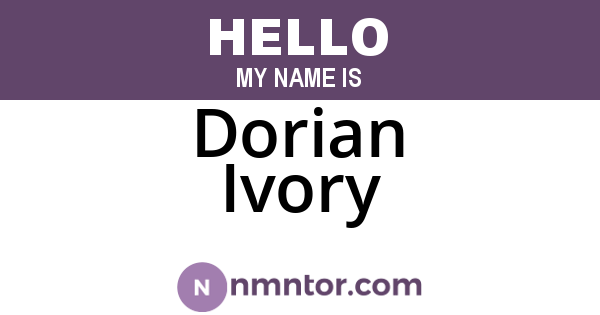 Dorian Ivory