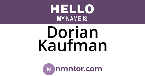 Dorian Kaufman
