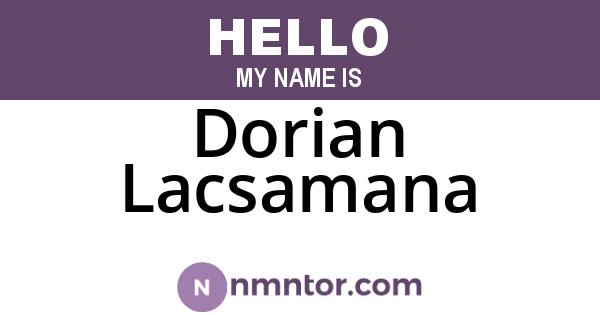 Dorian Lacsamana