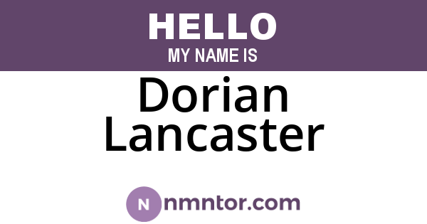 Dorian Lancaster