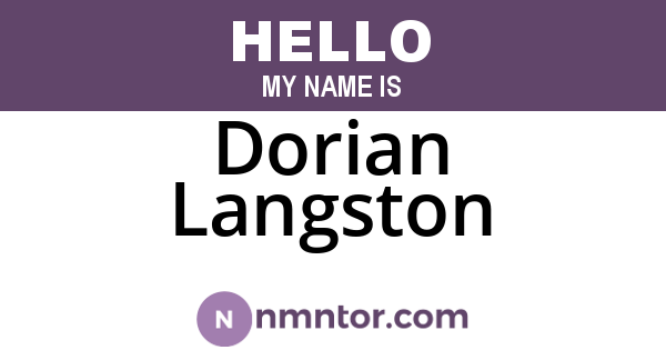 Dorian Langston