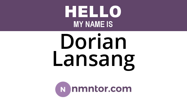 Dorian Lansang