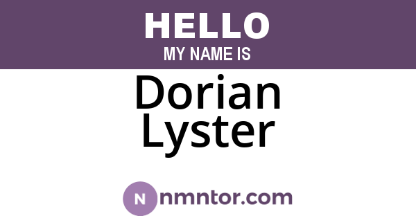 Dorian Lyster