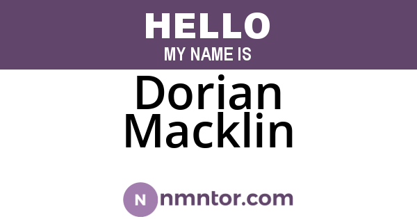 Dorian Macklin
