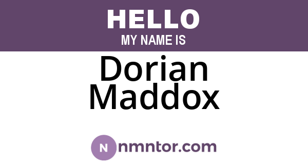 Dorian Maddox