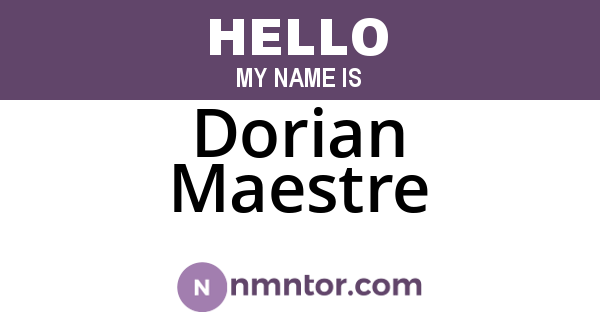 Dorian Maestre