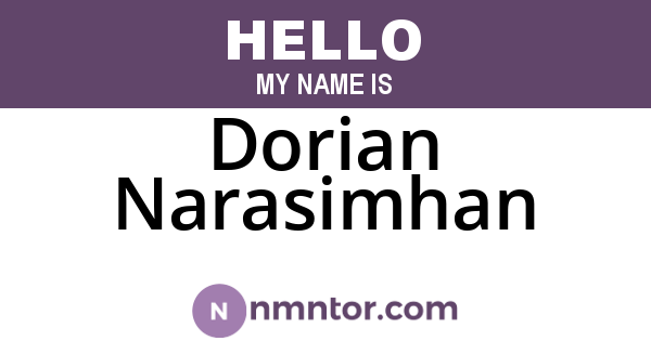 Dorian Narasimhan