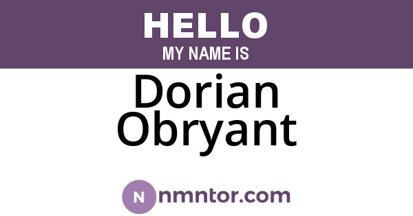 Dorian Obryant