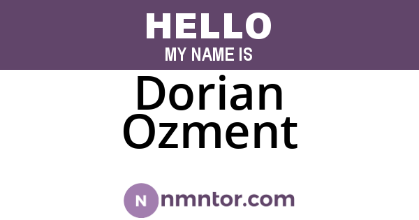 Dorian Ozment