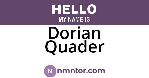 Dorian Quader