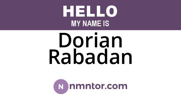 Dorian Rabadan