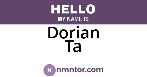 Dorian Ta