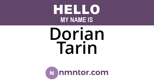 Dorian Tarin