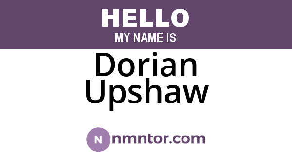 Dorian Upshaw