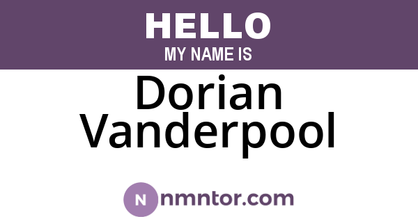 Dorian Vanderpool