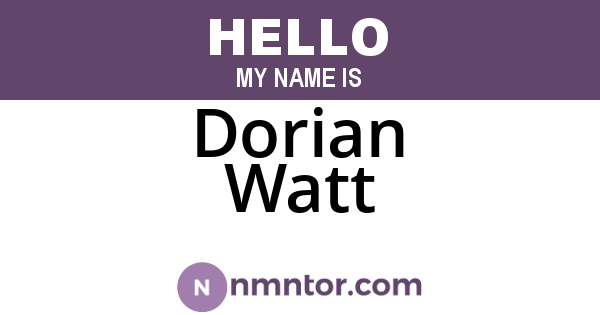 Dorian Watt